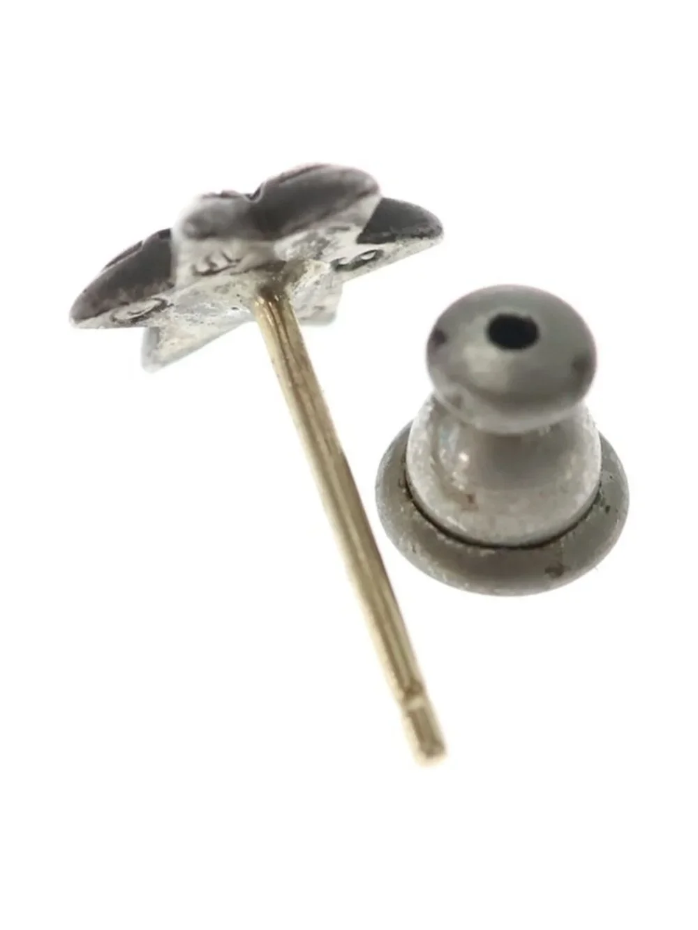 Chrome Hearts CO Star Stud Earrings Silver Back External